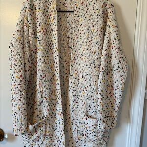 moon & madison Colorful Speckled Knit Cardigan